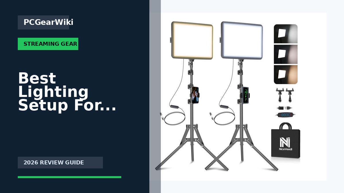 NiceVeedi 2-Pack LED Video Light Kit with Tripods 2800-6500K Dimmable for Streaming YouTube Photography for Best Lighting Setup For Streaming Buying Guide for 2026