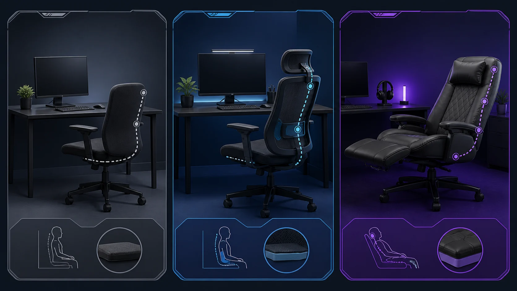 Gaming Chair Buying Guide: Top Comfort and Support Picks 3 Gaming chair comparison for compact, ergonomic, and reclining setups