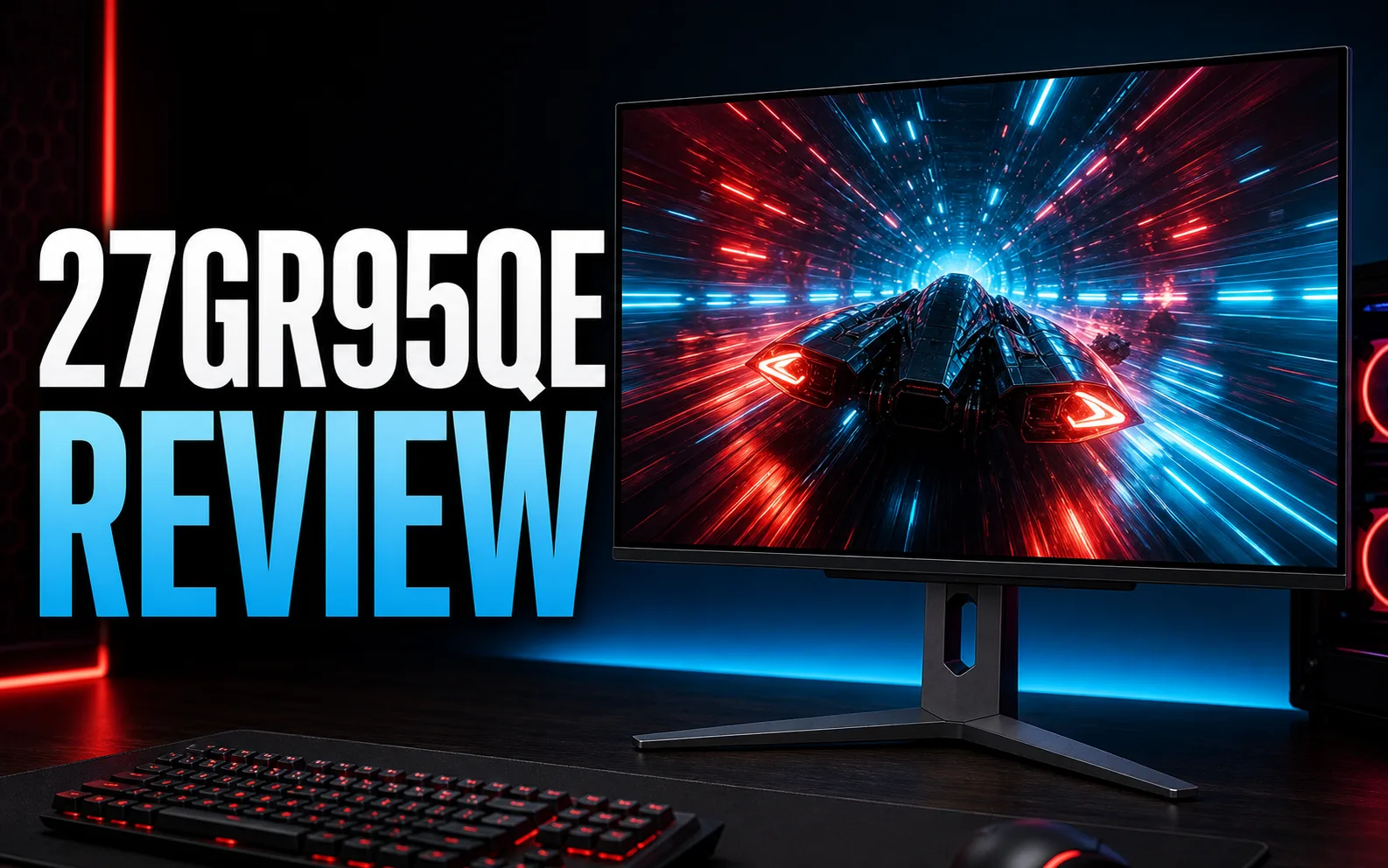 LG UltraGear 27GR95QE review OLED gaming monitor thumbnail