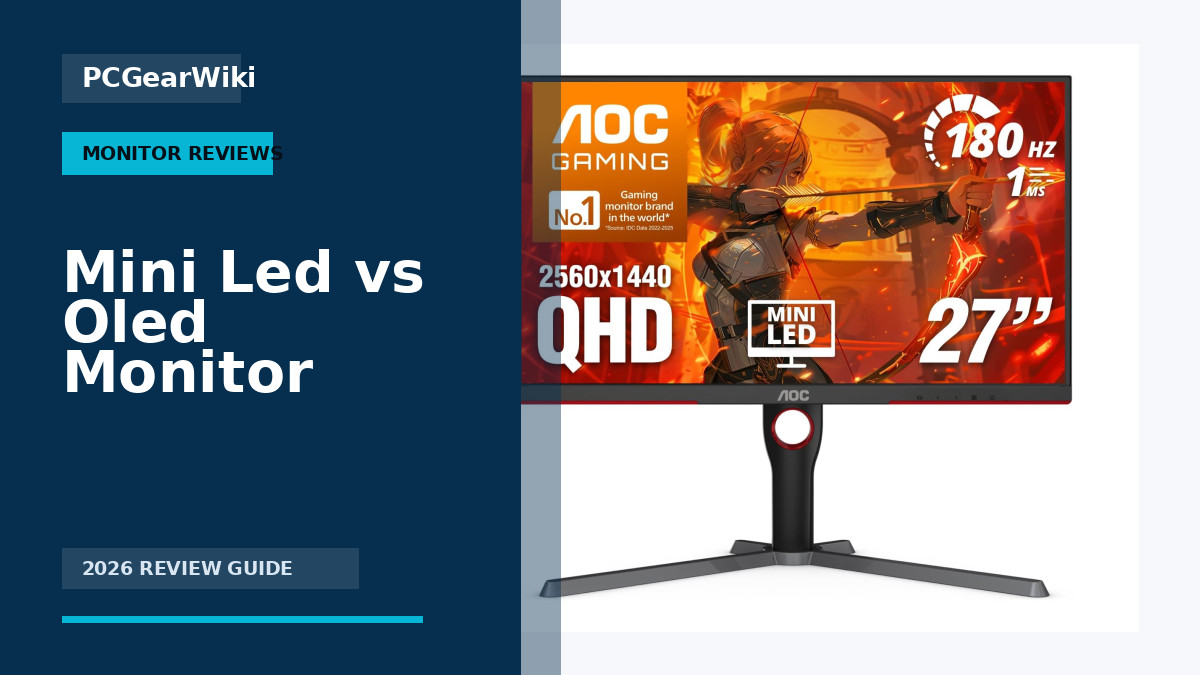 AOC Q27G3XMN 27 Inch QHD Mini LED Gaming Monitor 180Hz HDR1000 Adaptive Sync for Mini Led Vs Oled Monitor Buying Guide for 2026