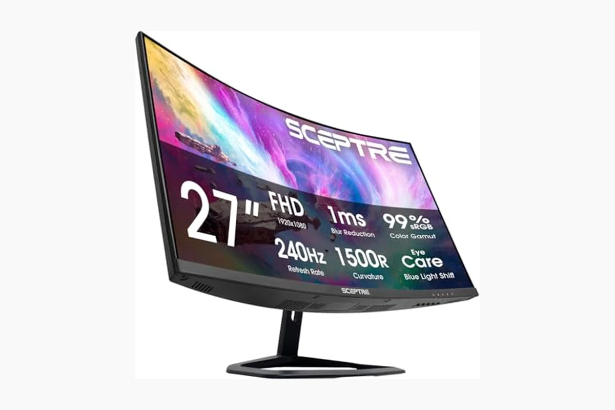 Sceptre 27-Inch Curved Gaming Monitor, FHD 1080p, 240Hz, 1500R, DisplayPort & HDMI x2, Built-in product image