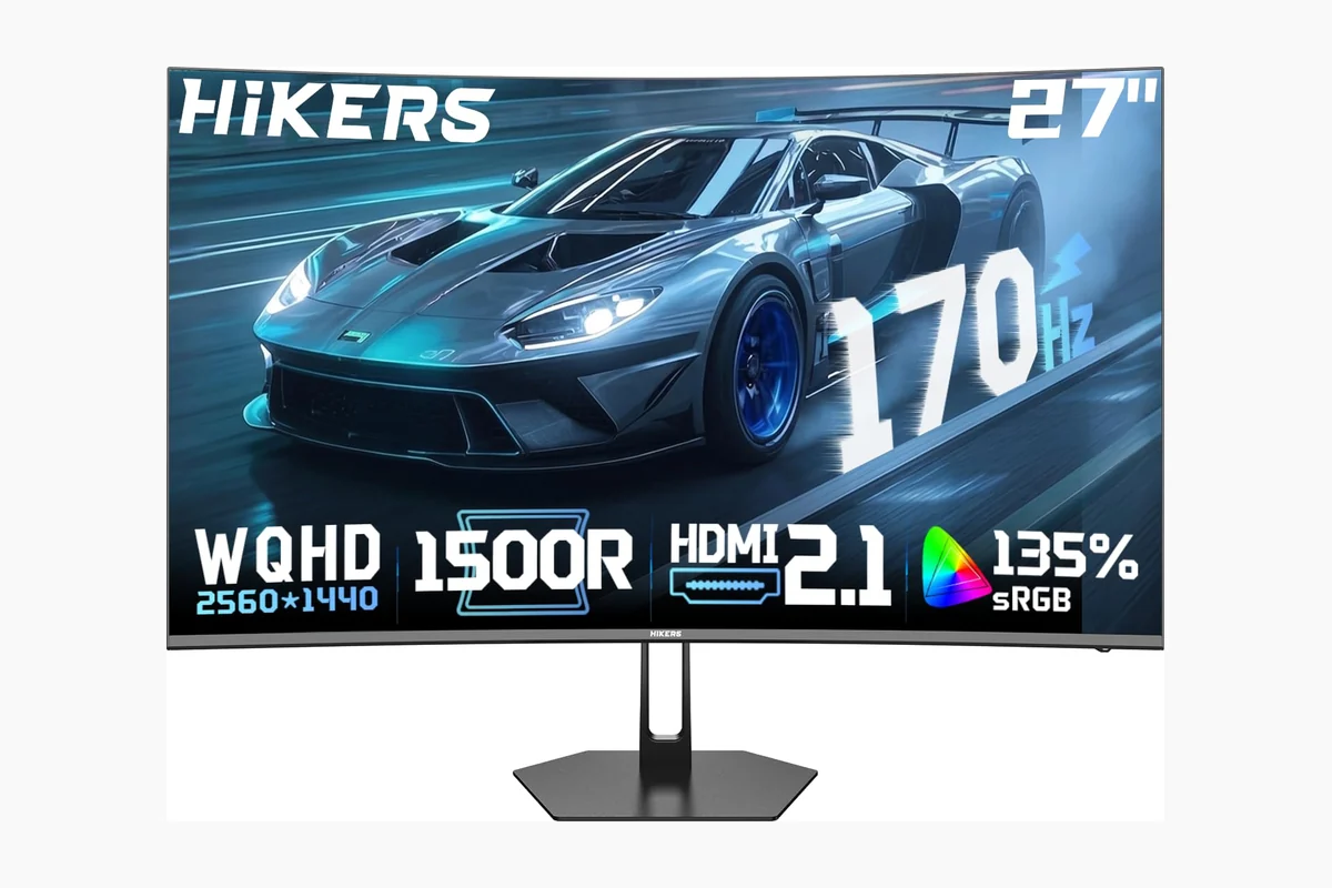 Hikers 27 Inch Curved Monitor 170Hz 144Hz, 2K 1440P Computer Gaming Monitor with HDMI product image