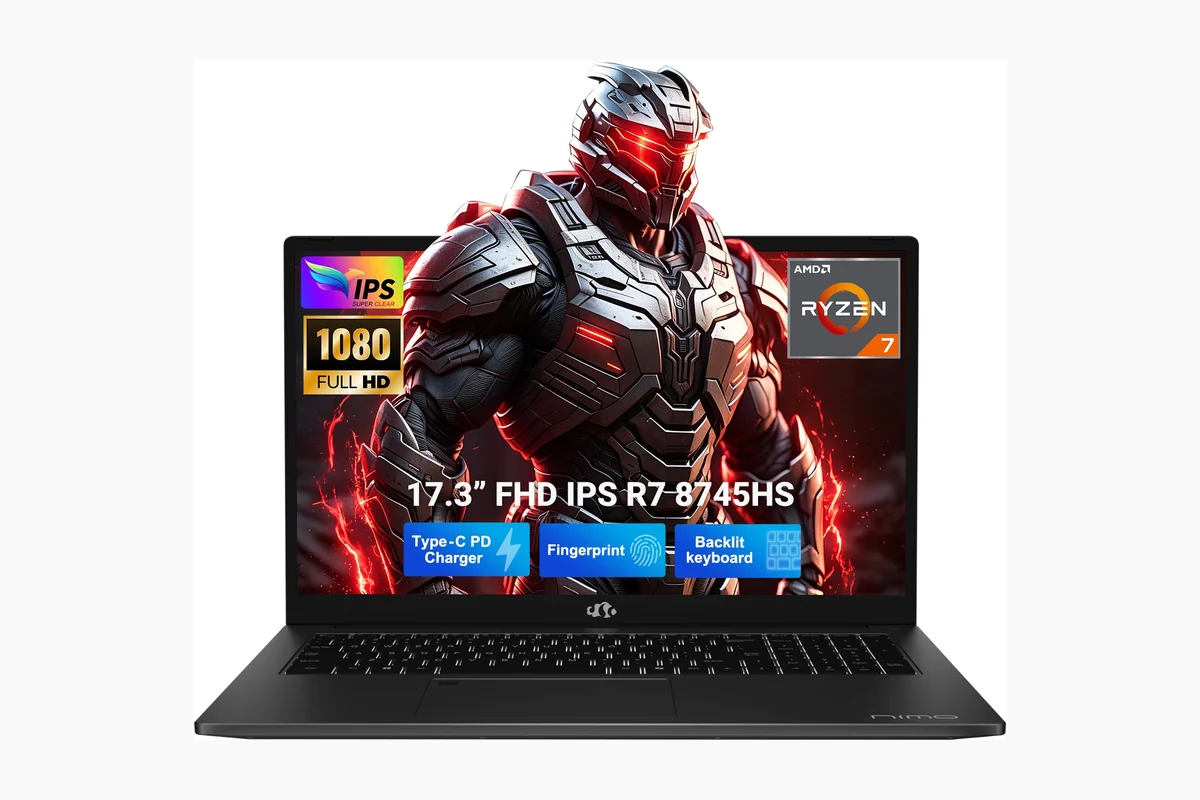 NIMO 17.3" IPS-Gaming-Laptop, AMD Ryzen 7 8745HS Up to 4.9GHz Beat R9 7940HS 32GB product image