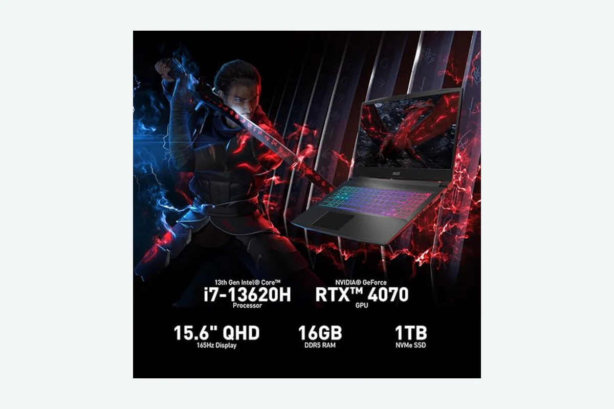 Best Budget RTX 4070 Laptops Under $1,500 1 msi Katana 15 15.6” 165Hz QHD Gaming Laptop: Intel Core i7-13620H, NVIDIA Geforce RTX product image
