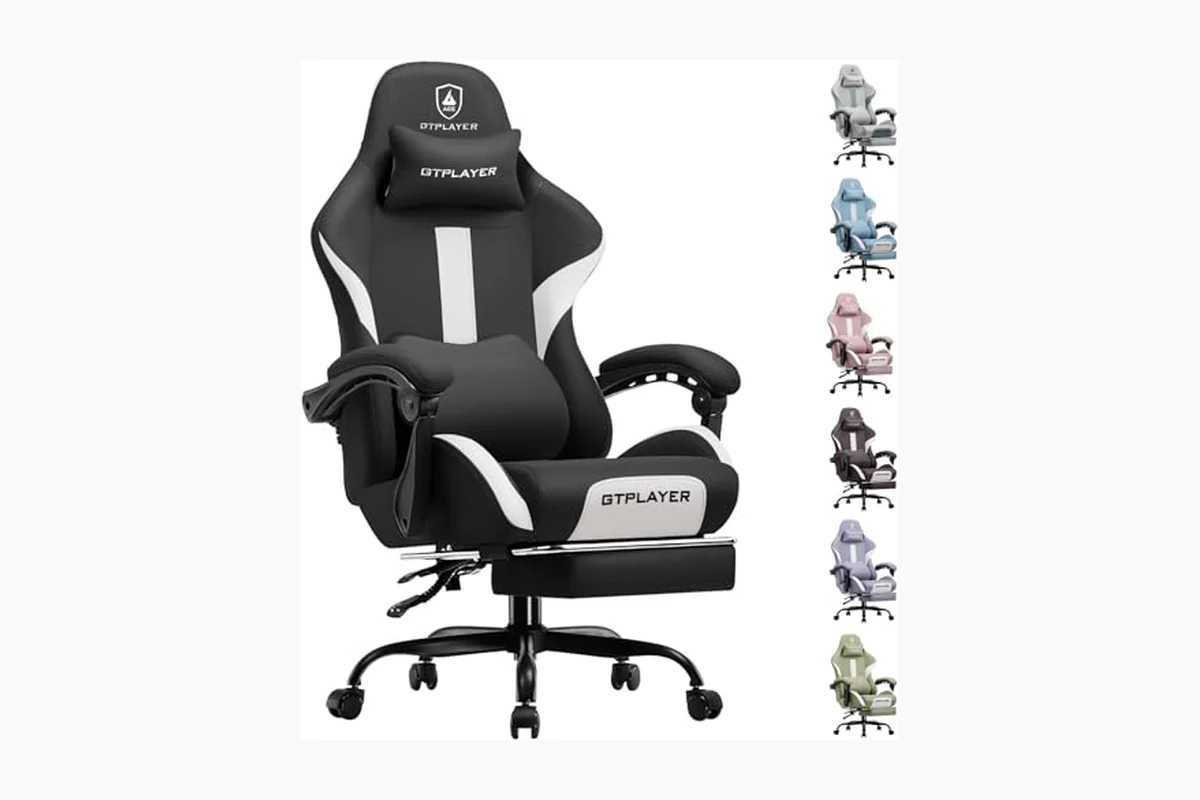 SLC Cache Explained 1 GTPLAYER Gaming Chair with Foot Rest & Pocket Spring Cushion, Breathable Fabric for Home product image