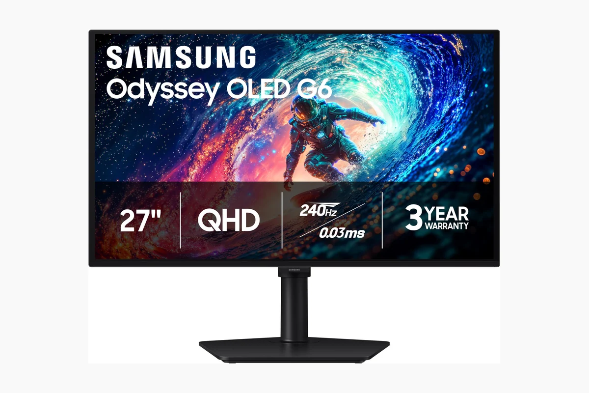 Samsung 27" Odyssey OLED G6 (G61SH) Gaming Monitor - QD-OLED, QHD (1440P), 240Hz, 0.03ms, product image