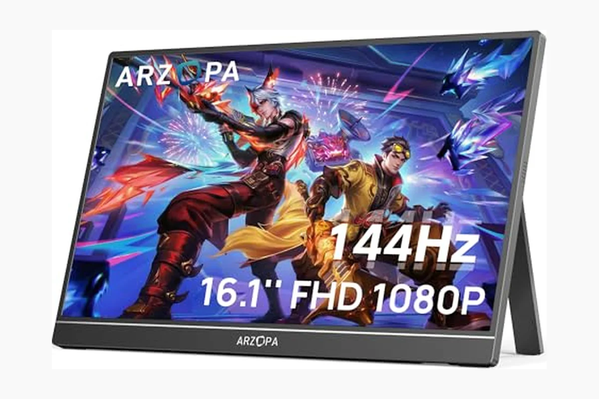 ARZOPA 16.1'' 144Hz Portable Gaming Monitor, 106% sRGB 1080P FHD Kickstand Portable Monitor with product image