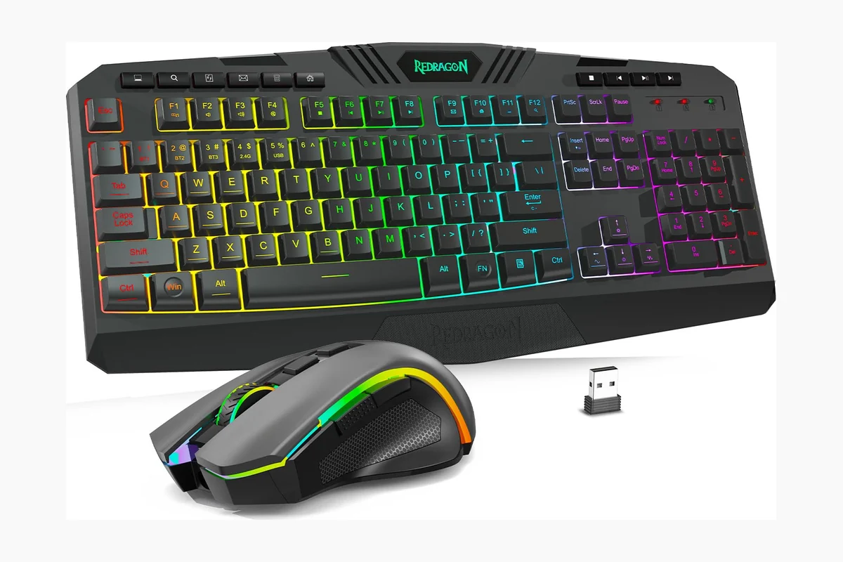 Redragon S101M-KS Gaming Keyboard and Mouse Wireless with Tri-Mode, RGB Keyboard and 4800 DPI product image