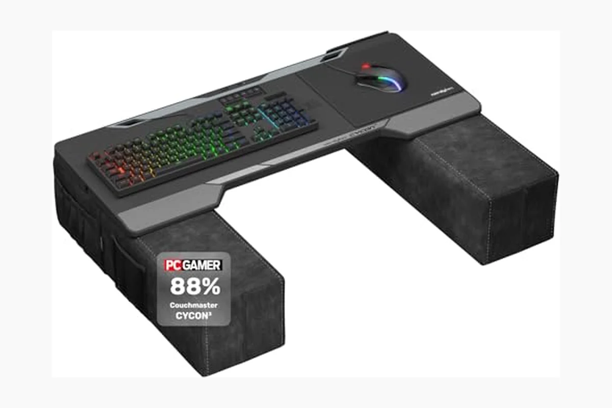 Couchmaster CYCON³ HORIZONLIGHT Bar, Ultimate Ergonomic USB-Hub Gaming Lap Desk for Couch and Bed, product image