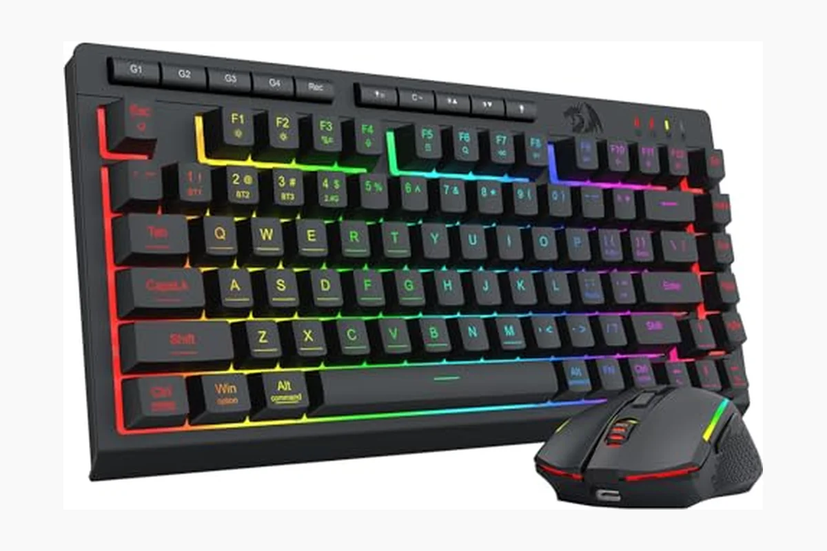 Best Portable Keyboard And Mouse For Gaming: Top Picks and Buying Guide 2 Redragon Wireless Gaming Keyboard and Mouse Combo, 75% Portable, Black product image