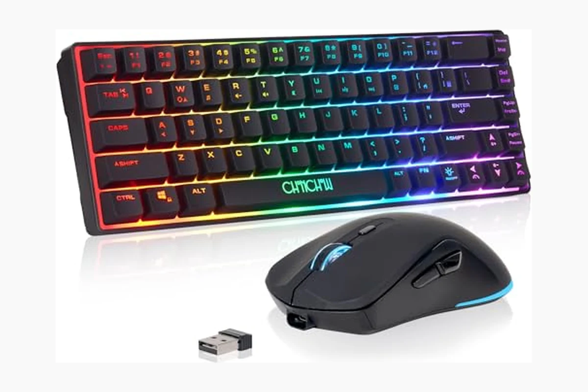 Best Wireless Gaming Keyboard And Mouse For Ps5: Top Picks 2 60% Wireless Gaming Keyboard and Mouse Combo, RGB Backlit Rechargeable product image