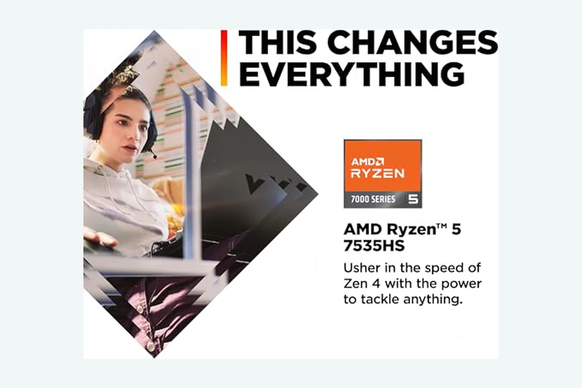 HP Victus 15.6" FHD 144Hz Gaming Laptop, AMD Ryzen 5-7535HS, AMD Radeon RX 6550M product image