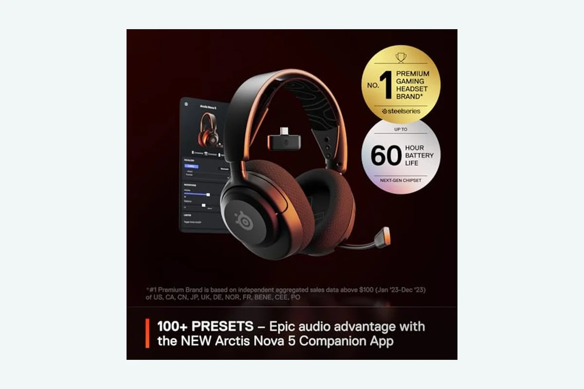 Wireless Gaming Headset Buying Guide: Top Picks for 2026 2 SteelSeries Arctis Nova 5 Wireless Multi-System Gaming Headset — Neodymium Magnetic Drivers — 100+ product image