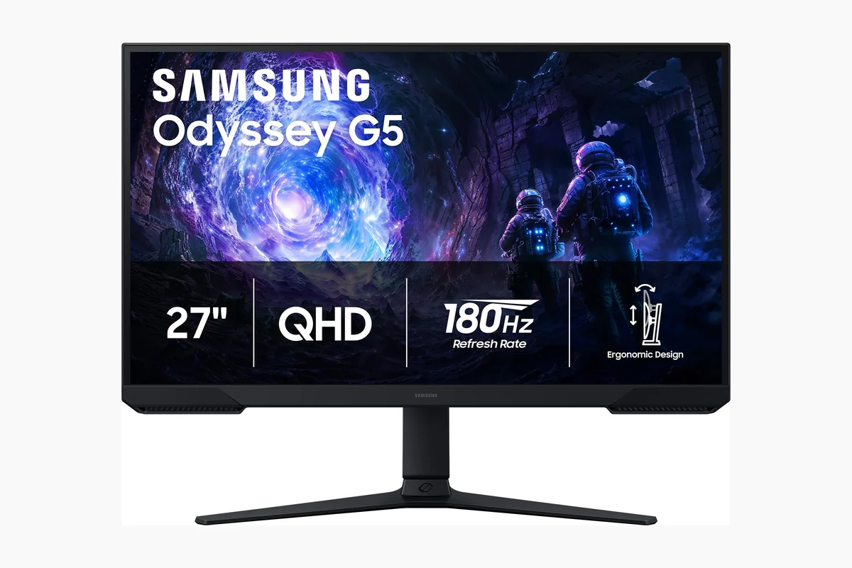 Samsung 27" Odyssey G5 (G51F) Gaming Monitor - QHD (1440P), 180Hz, 1ms, AMD FreeSync, product image