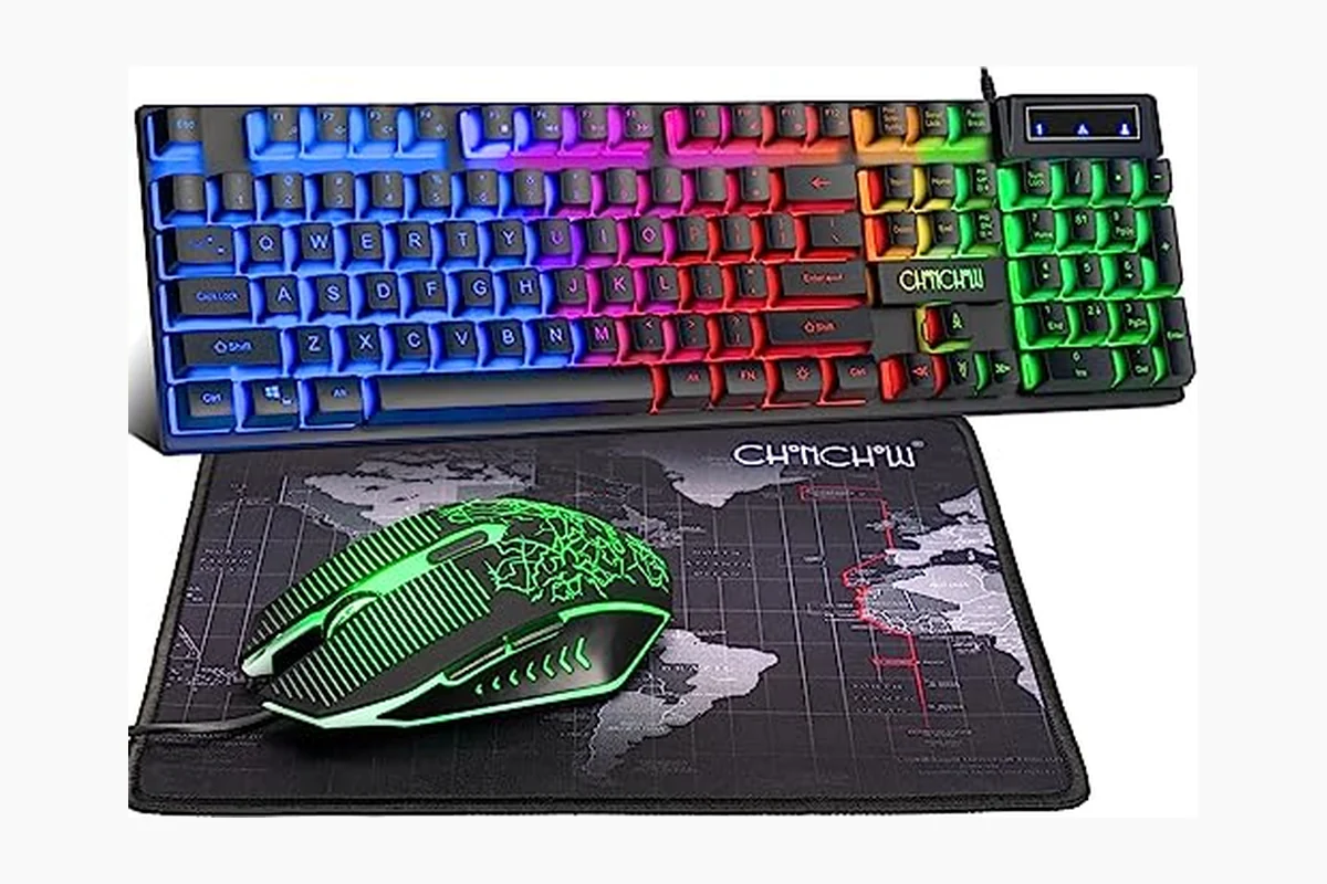 CHONCHOW Gaming Keyboard and Mouse Led Backlit USB Wired with Light Up 104Key 3600DPI product image