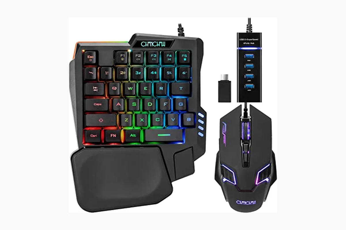 Best Gaming Keyboard And Mouse For Pubg: Top Picks & Buying Guide 2 One Handed Gaming Keyboard and Mouse Combo for LOL/Wow/fortnite/Dota/PUBG product image