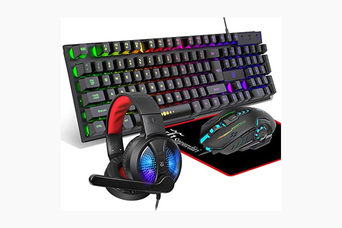 DGG Gaming Keyboard and Mouse, Headphones, Mouse pad Combo for PC Gamers product image