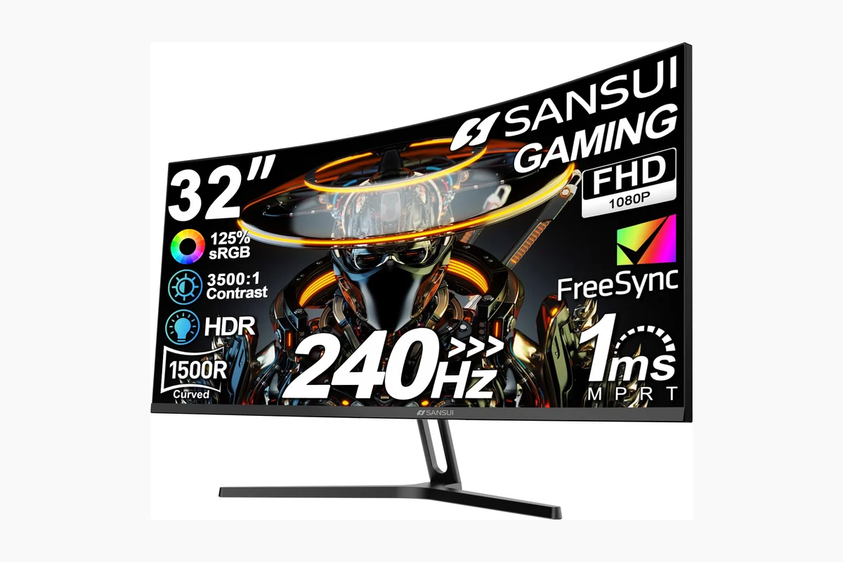 Curved Gaming Monitor: Top Picks and Buying Guide for 2026 1 SANSUI 32 Inch Curved 240Hz Gaming Monitor High Refresh Rate, FHD 1080P Gaming PC product image