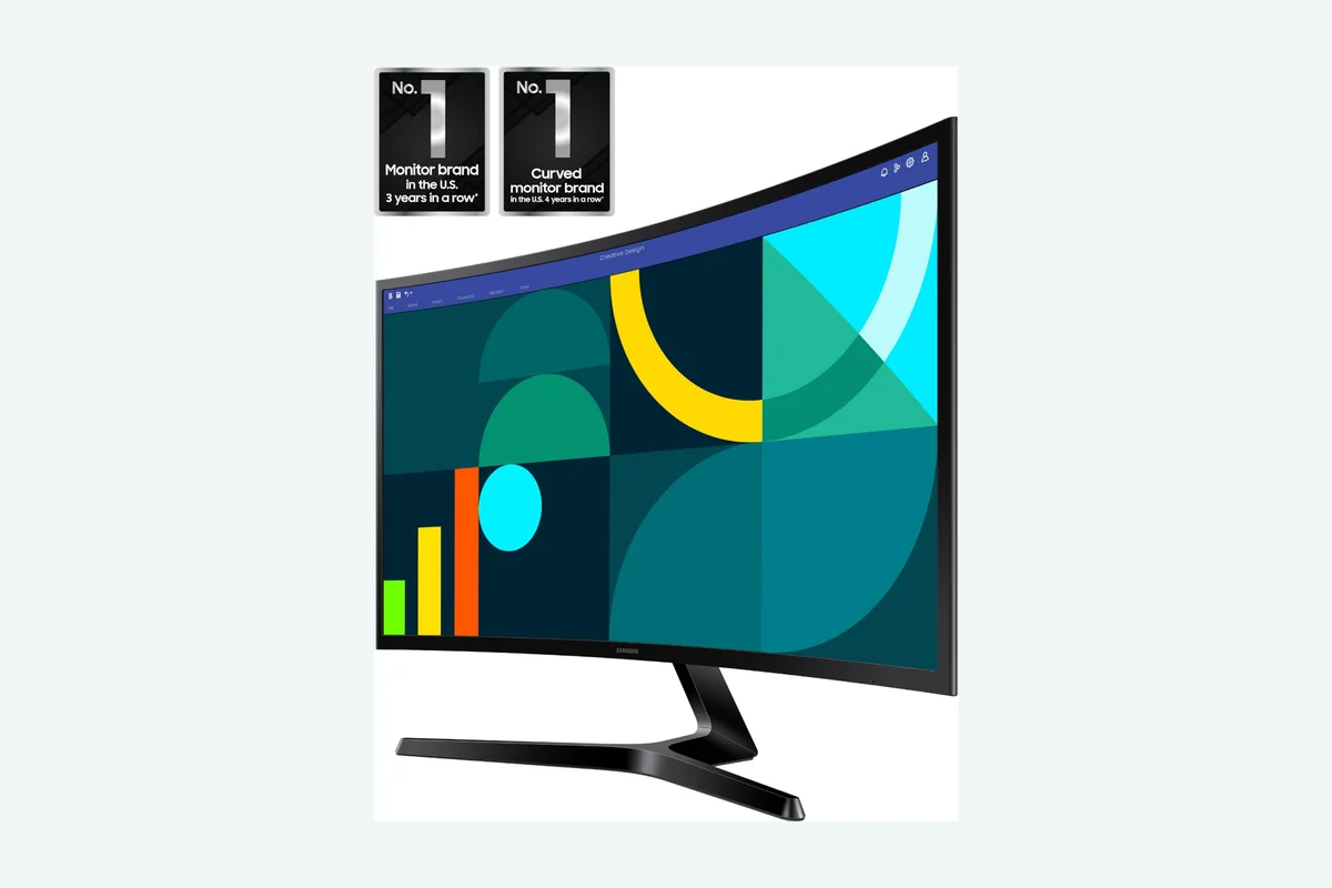 Samsung 27" Essential S3 (S36GD) Series FHD 1800R Curved Computer Monitor, 100Hz, Game Mode, product image