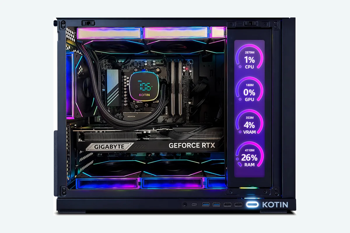 KOTIN G60B Prebuilt Gaming PC, GeForce RTX 5070 12GB GDDR7, AMD Ryzen 7 9700X, product image