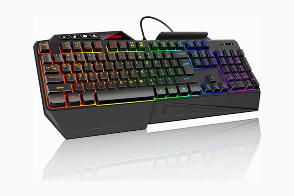 TECKNET Wired RGB Gaming Keyboard - 26-Key Anti-Ghosting, 13 Lighting Modes, Spill-Resistant, 108 Membrane product image