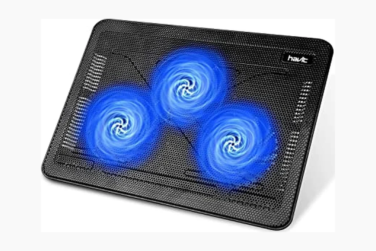 havit HV-F2056 15.6"-17" Laptop Cooler Cooling Pad - Slim Portable USB Powered (3 Fans), product image