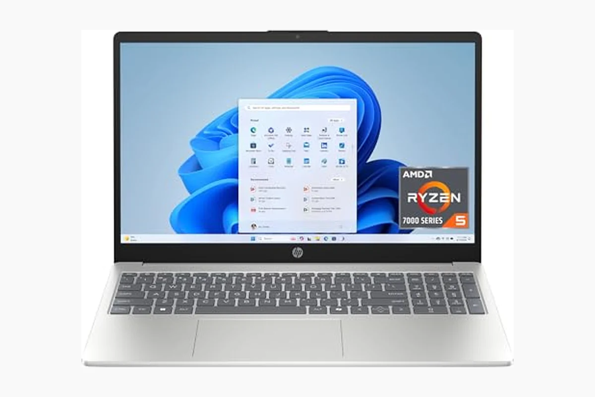 HP 15.6 inch Laptop, HD Touchscreen Display, AMD Ryzen 5 7520U, 8 GB RAM, product image