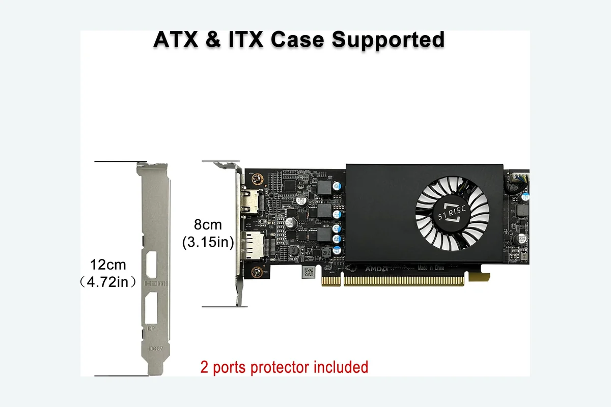 51RISC Radeon RX 550 LP Graphics Card, Low Profile 4GB GDDR5 Small Form Factor product image