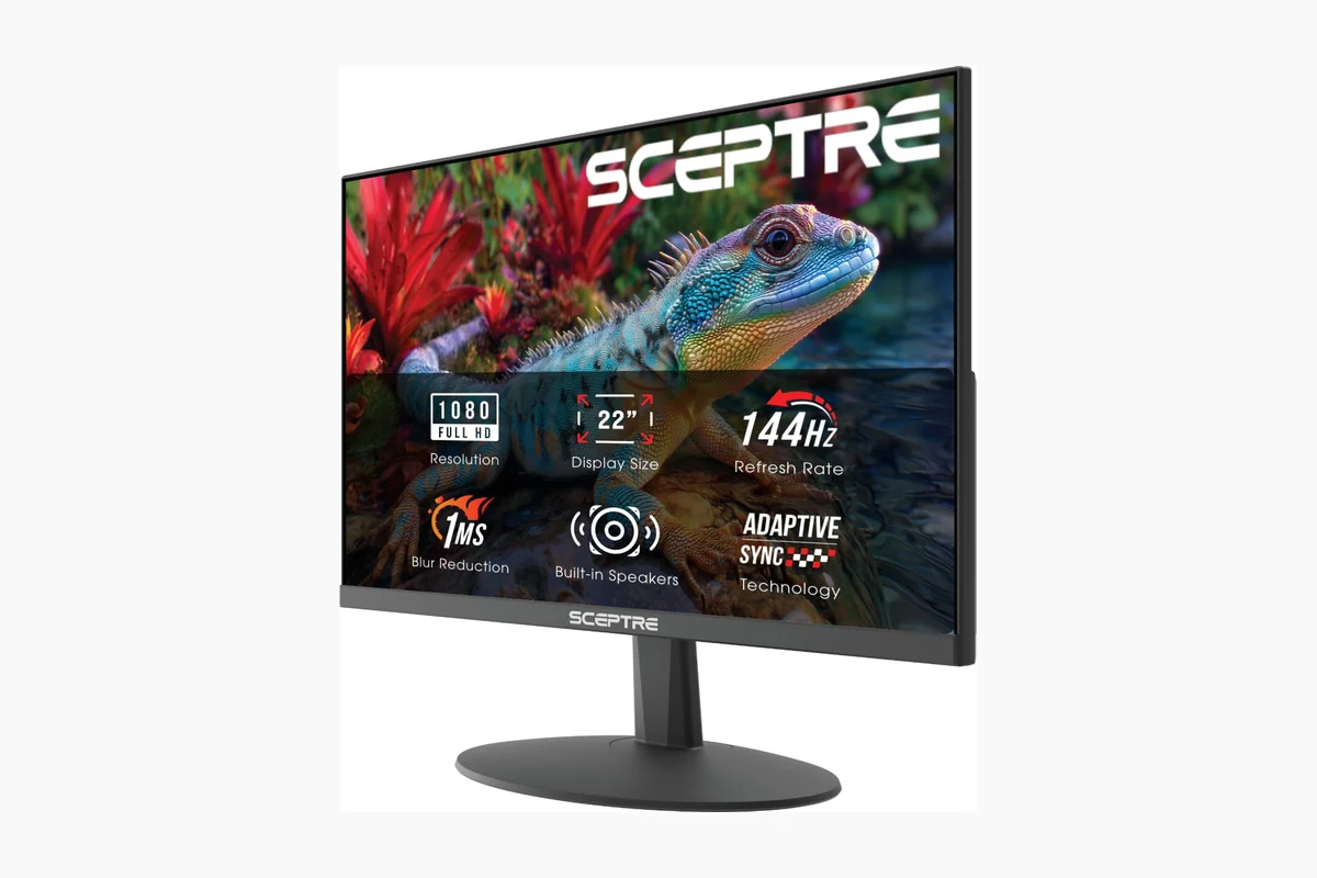 Sceptre New 22-Inch Gaming Monitor, FHD 1080p, Up to 144Hz, HDMI, DisplayPort, Built-in Speakers, product image