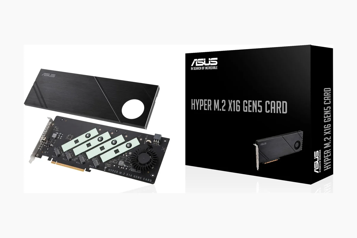 Pcie 4.0 Vs Pcie 5.0 Ssd Buying Guide for 2026 2 ASUS Hyper M.2 x16 Gen5 Card (PCIe 5.0/4.0) Supports Four NVMe M.2 (2242/2260/2280/22110) Devices product image