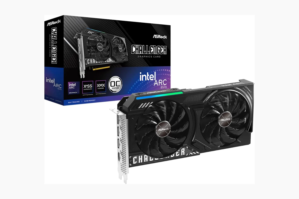 ASRock Intel Arc B570 Challenger 10GB OC GDDR6 Graphics Card, 2600 MHz GPU, 19 product image