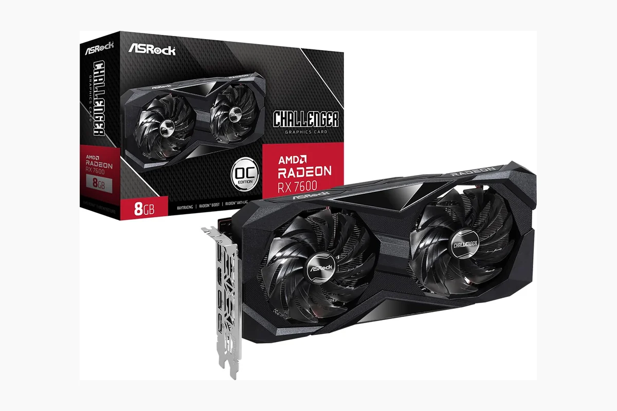 ASRock Radeon RX 7600 Challenger 8GB OC, RDNA 3, 2695MHz Boost, 8GB GDDR6 128-bit, product image