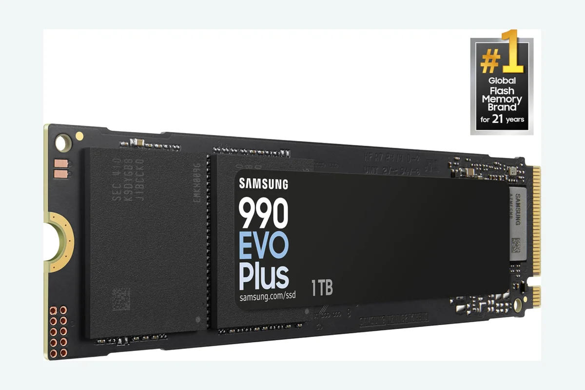Samsung 990 EVO Plus SSD 1TB, PCIe Gen 4x4, Gen 5x2 M.2 2280, Speeds product image