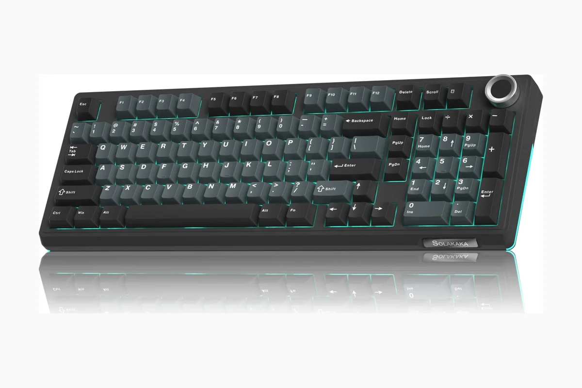 Best Silent Mechanical Keyboard Under $100: Top Value Picks 1 SOLAKAKA KI99 Pro Wireless Mechanical Keyboard with Quiet Switch, Hot Swappable Pre-Lubed Switches with product image