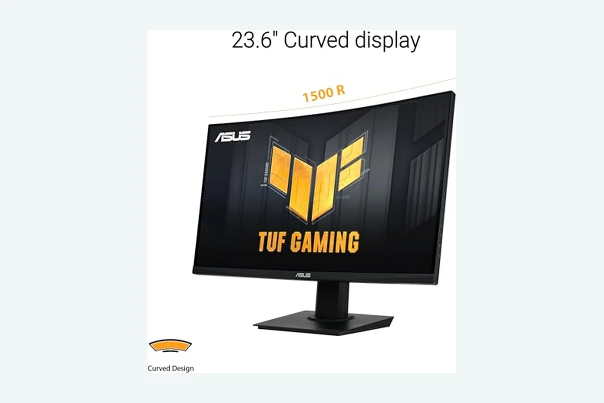 USB-C vs Thunderbolt Monitor: Key Differences & Which to Choose 2 ASUS TUF Gaming 24” (23.6 inch viewable) Curved Monitor (VG24VQER) – FHD, 180Hz, 1ms, product image