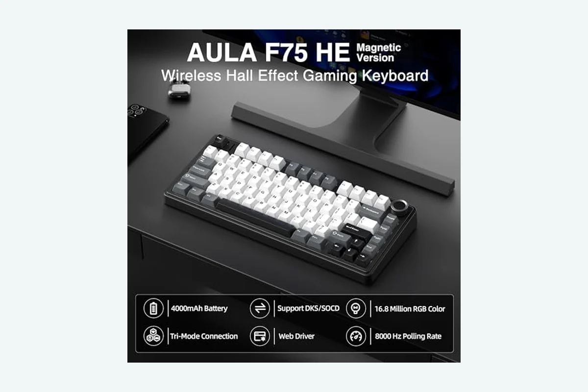 Aula F75 HE Wireless Gaming Keyboard Hall Effect Magnetic Switch Keyboard product image