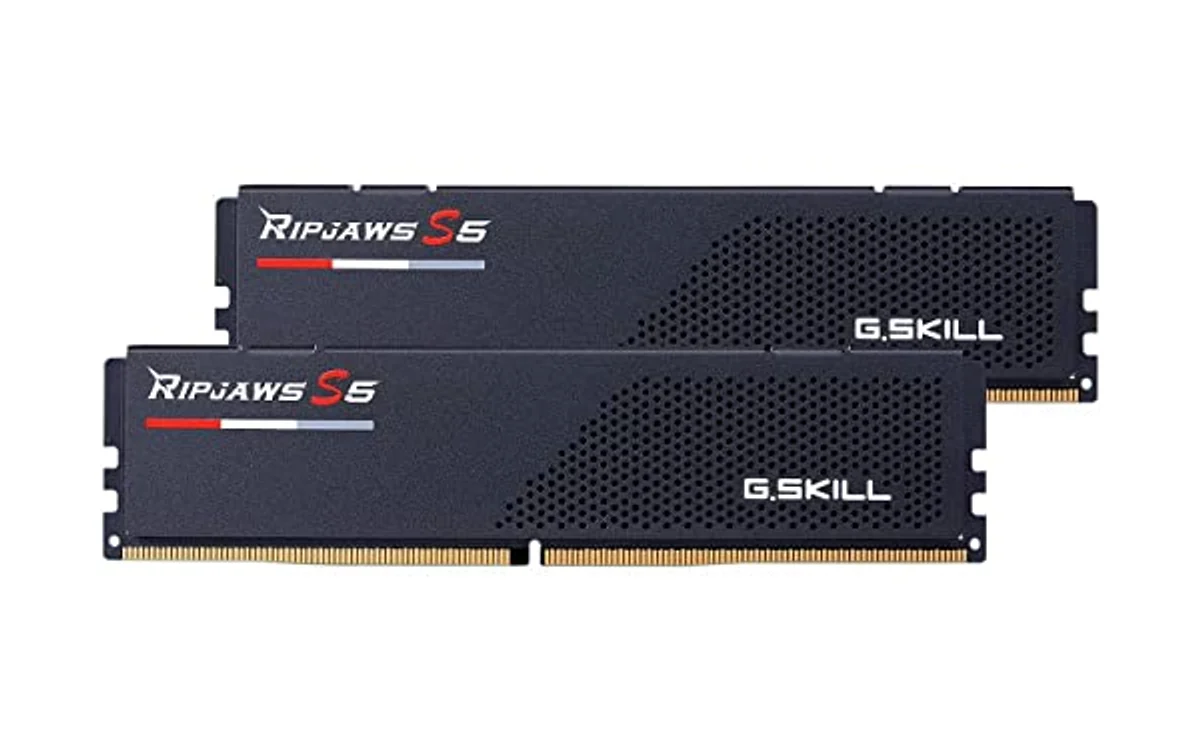 G.SKILL Ripjaws S5 Series DDR5 RAM (Intel XMP 3.0 & AMD EXPO) 64GB (2x32GB) Up to 5200MT/s CL40-40-40-83 1.10V Desktop Computer Memory U-DIMM - Matte Black (F5-5200J4040A32GX2-RS5K)
